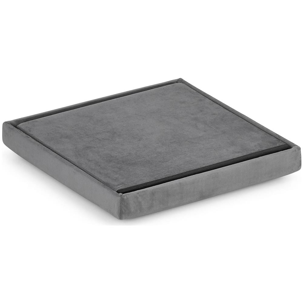 Pouf pieghevole VALORA M - Seduta contenitore in velluto grigio 30x30x30cm x 16 - Foto 5