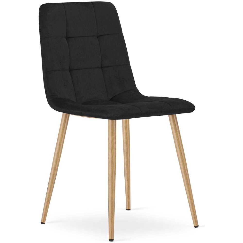 Sedia PYRA - Moderna imbottita in velluto nero x 3 - Foto 2