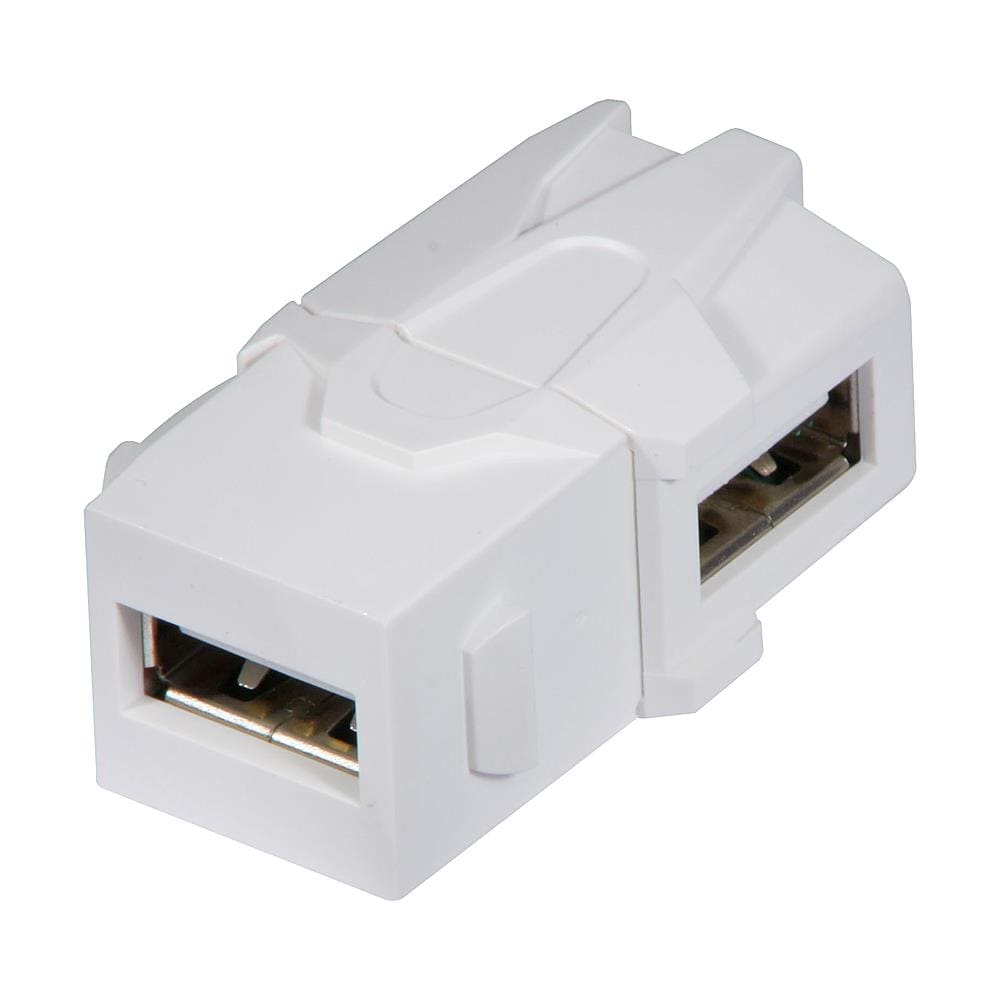 Frutto Keystone doppia femmina a 90° USB Tipo A per prese a muro - Foto 2