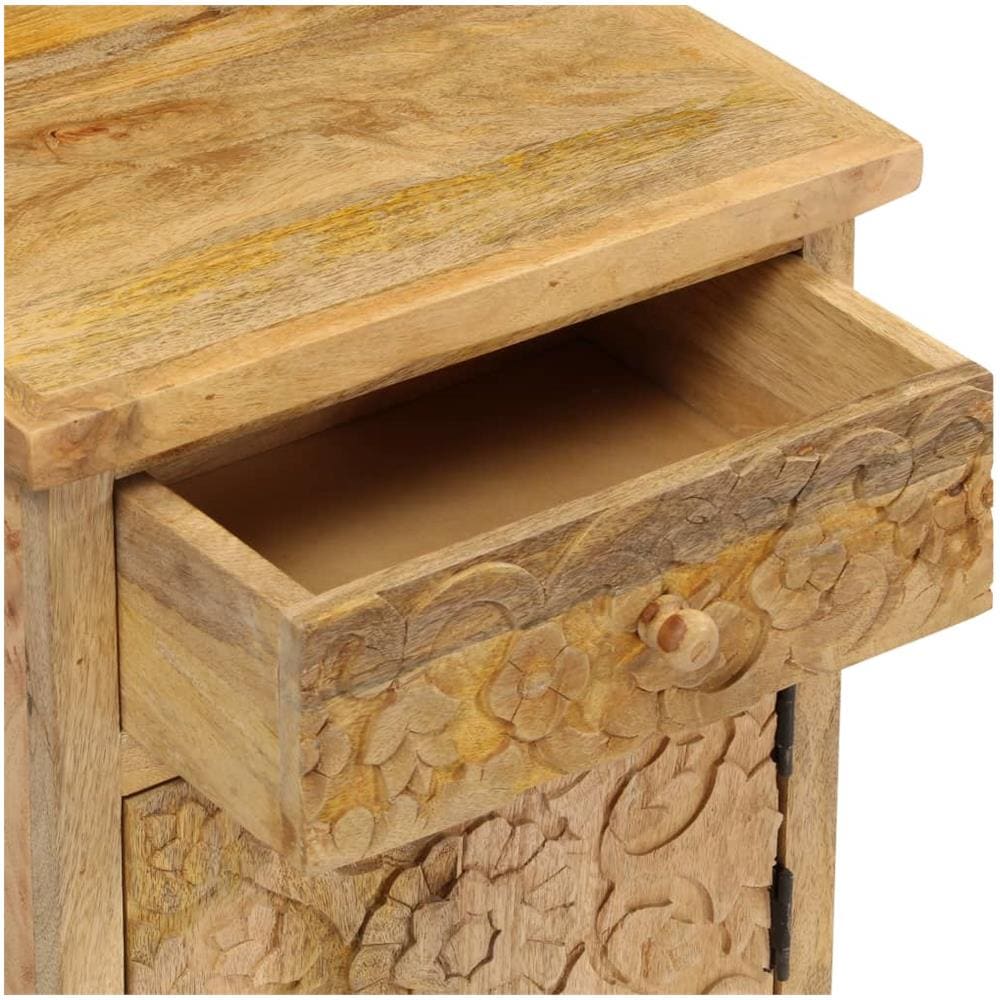 Comodino in Legno Massello di Mango 40x30x50 cm - Foto 7
