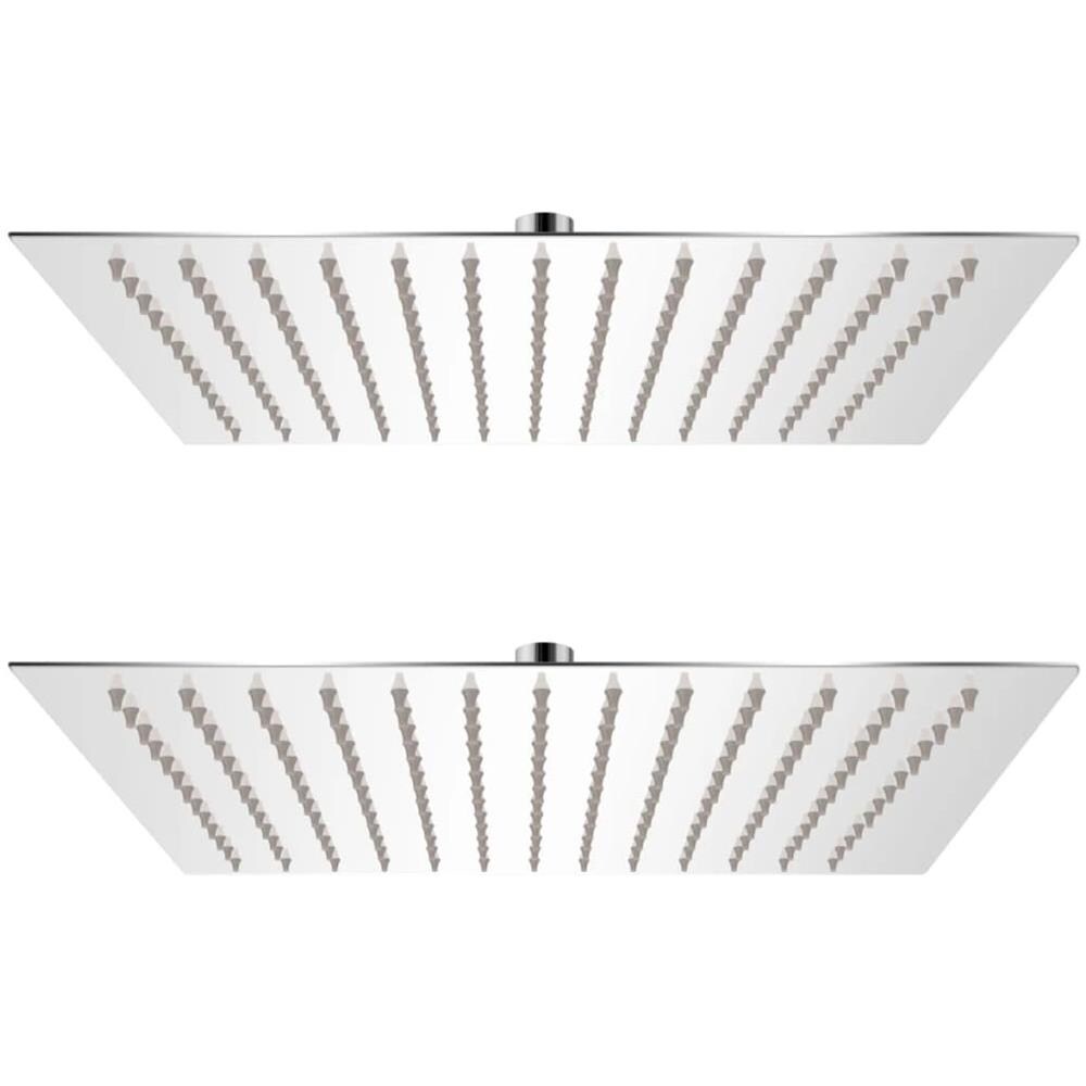 Soffione Per Doccia A Pioggia 2 Pz Acciaio Inossidabile 30x30cm - Foto 1