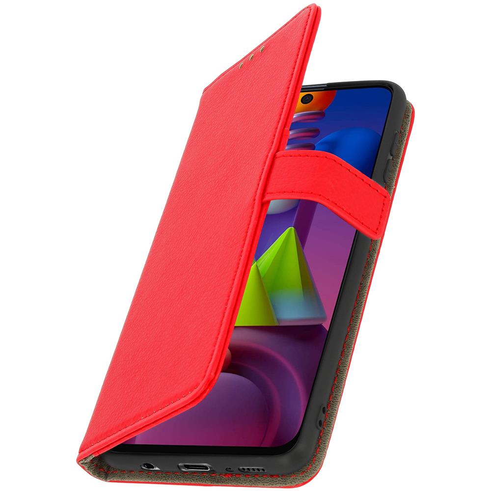 Custodia Samsung Galaxy M51 Portafoglio Supporto Video Soft Touch Rosso - Foto 2