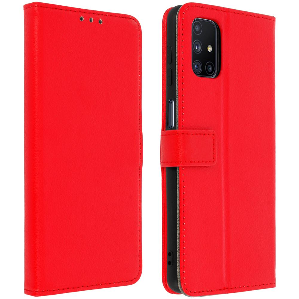 Custodia Samsung Galaxy M51 Portafoglio Supporto Video Soft Touch Rosso - Foto 1