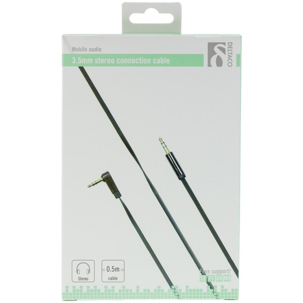 Cavo Audio Deltaco, Angolato Da 3,5 Mm Maschio A 3,5 Mm Maschio, 0,5 M, Nero - Foto 2
