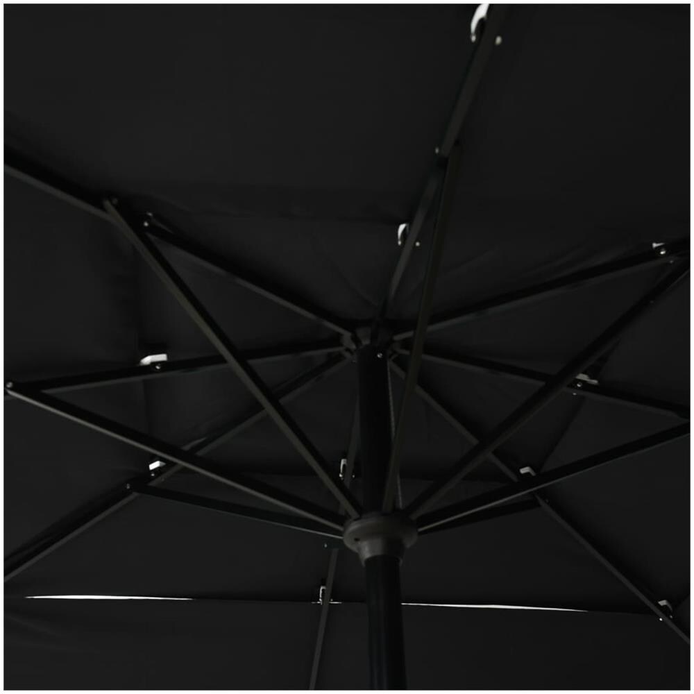 Ombrellone a 3 Livelli con Palo in Alluminio Nero 2,5x2,5 m - Foto 2
