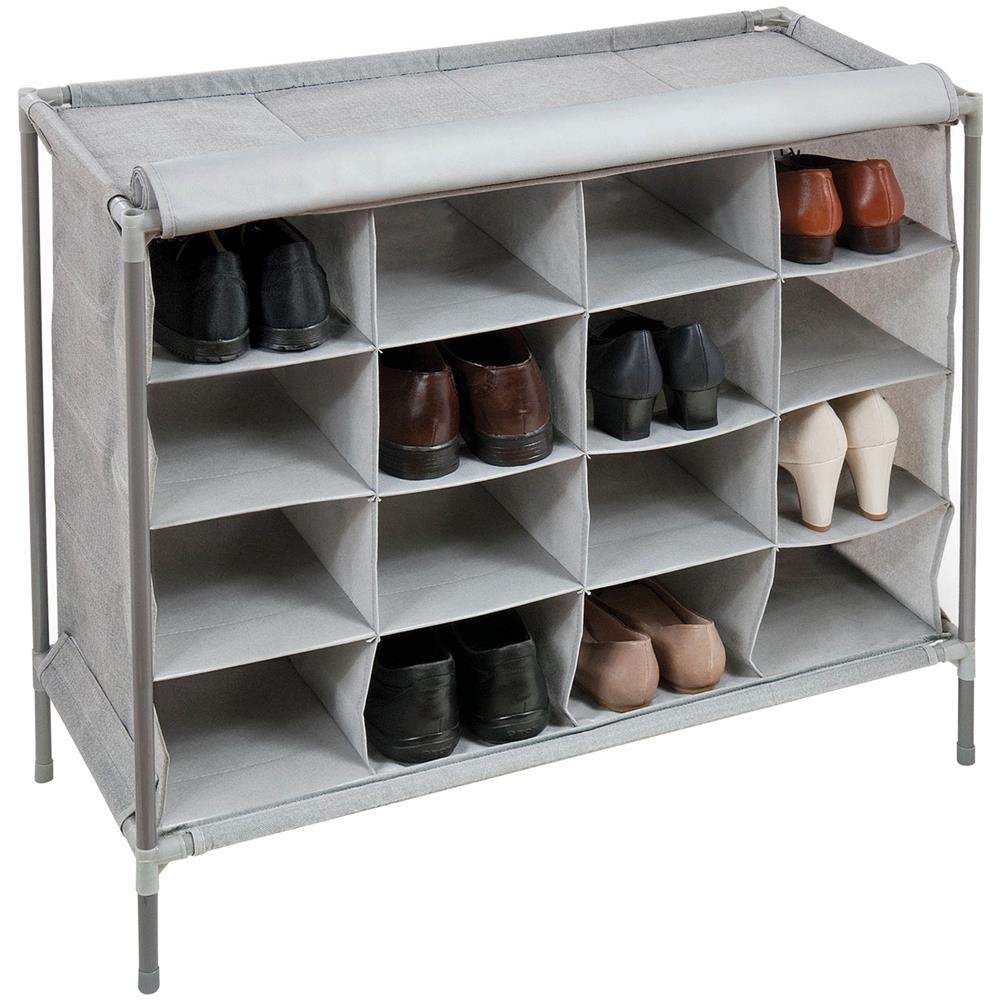 Scarpiera 16 Scomparti Domopak Living 81x35x66cm Grigio - Foto 1