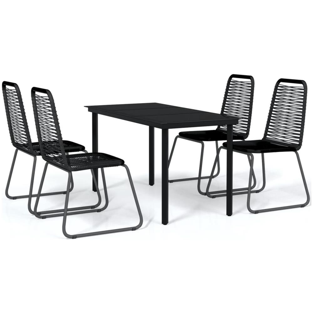 Set Mobili Da Pranzo Per Giardino 5 Pz Nero - Foto 2