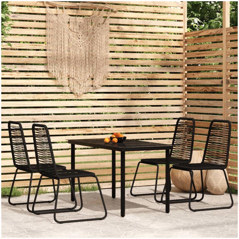Set Mobili Da Pranzo Per Giardino 5 Pz Nero - Foto 1