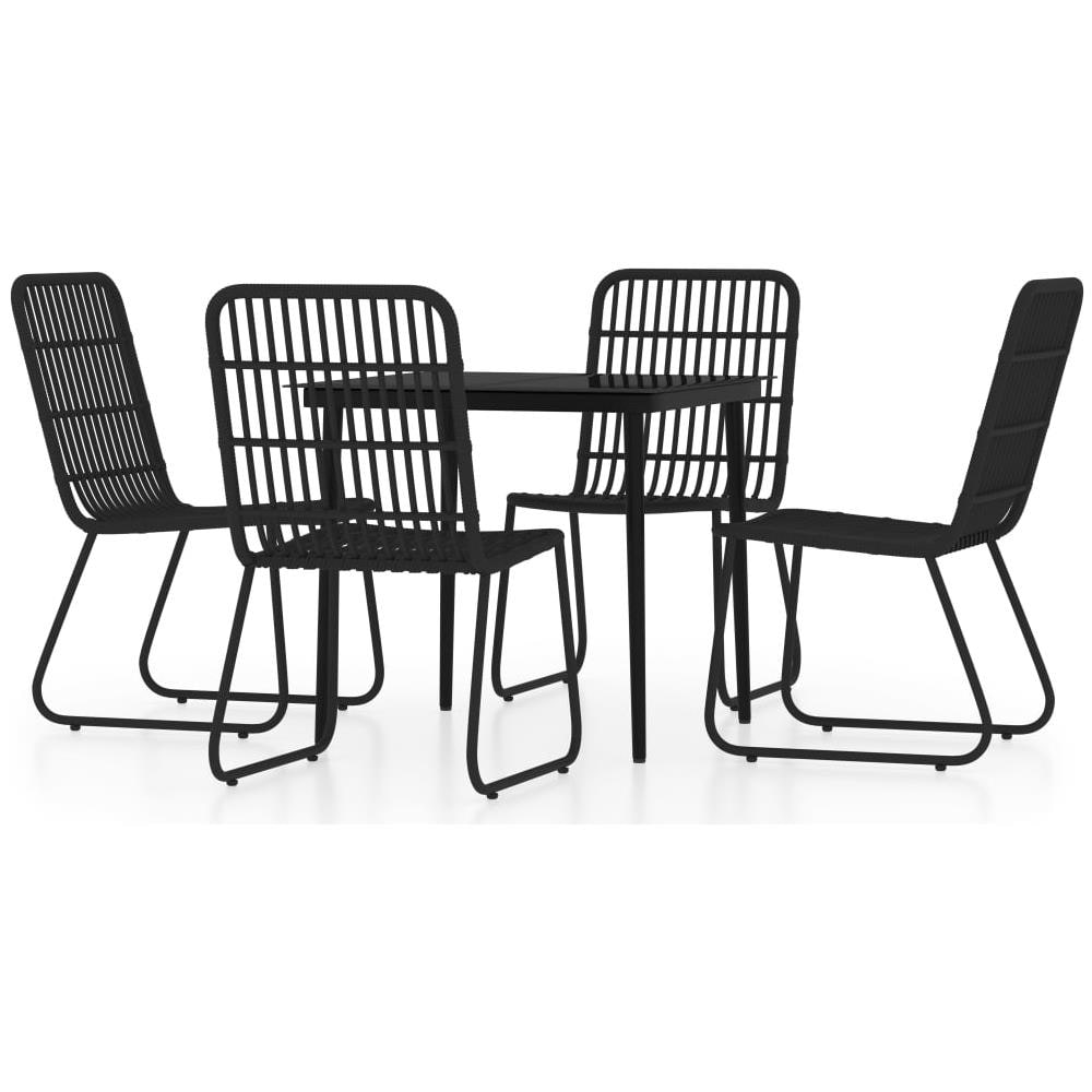Set Mobili Da Pranzo Per Giardino 5 Pz Nero - Foto 1