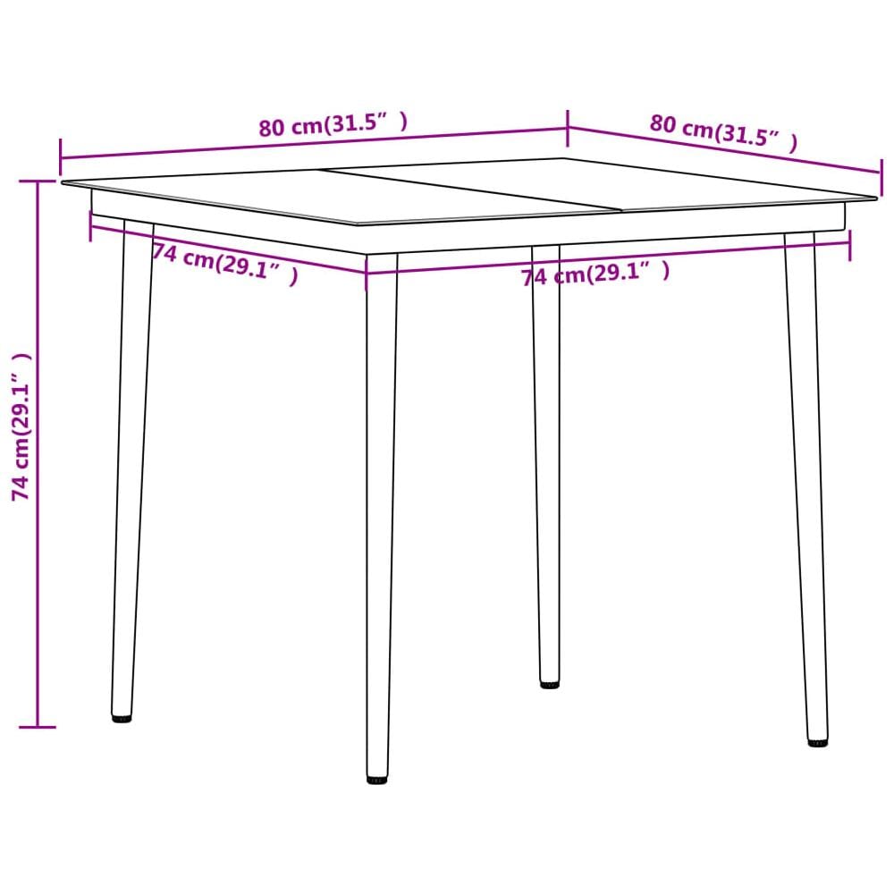 Set Mobili Da Pranzo Per Giardino 5 Pz Nero - Foto 7