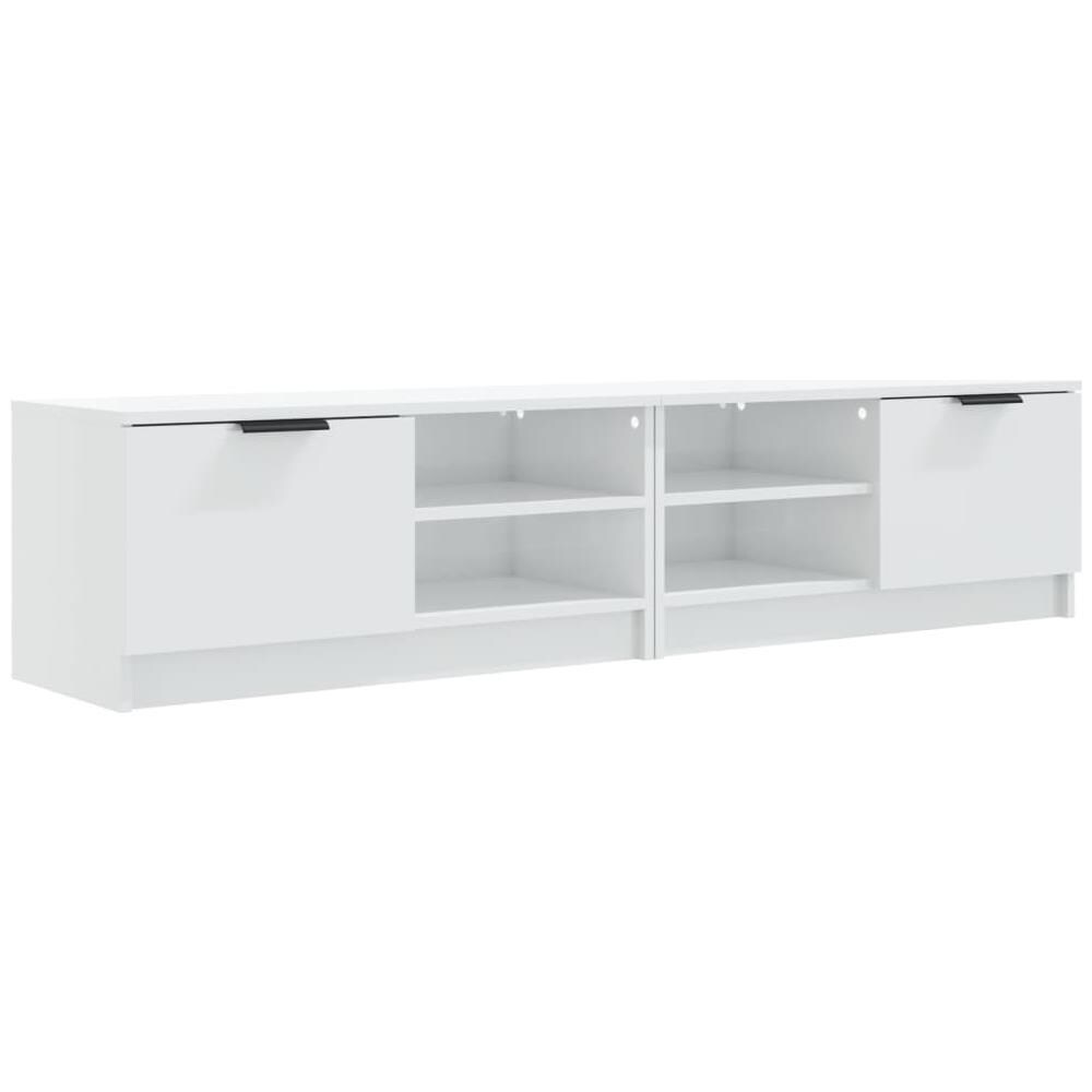 Mobili Porta Tv 2pz Bianco Lucido 80x35x45 Cm Legno Multistrato - Foto 1