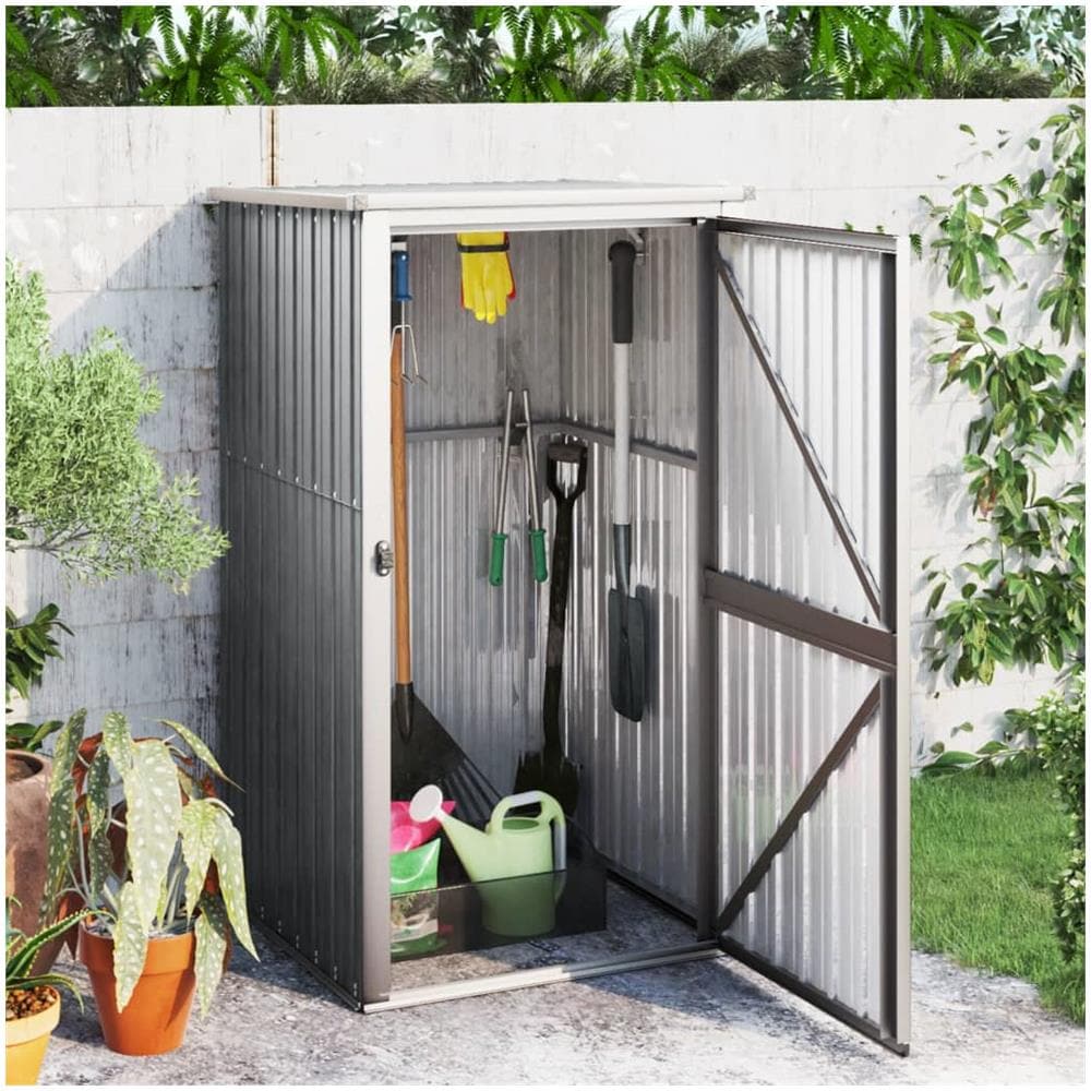 Capanno Per Attrezzi Grigio 88x89x161 Cm Acciaio Zincato - Foto 1