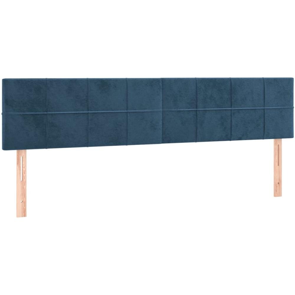 Testiera 2 Pz Blu Scuro 80x5x78/88 Cm In Velluto - Foto 2