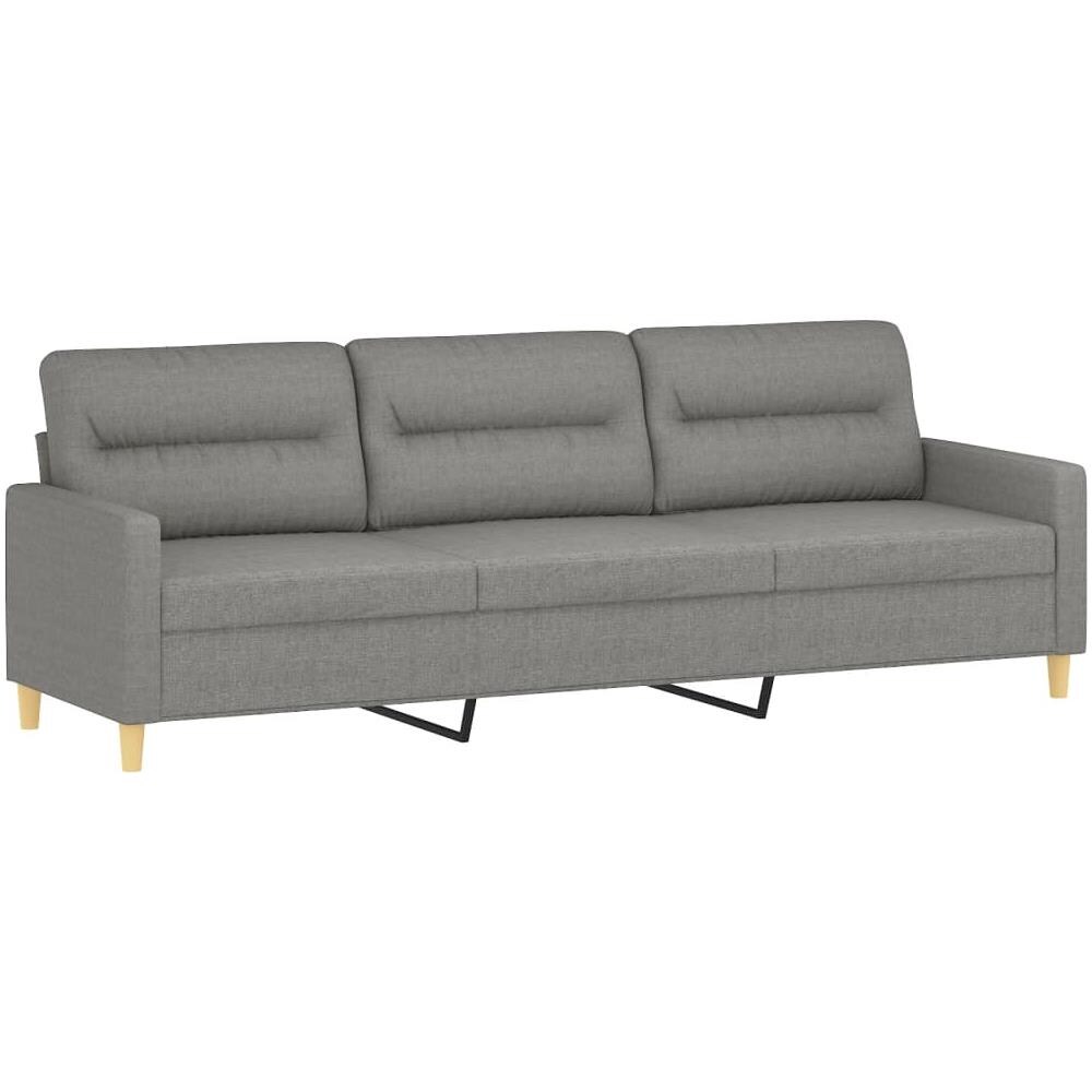Divano A 3 Posti Grigio Scuro 210 Cm In Tessuto - Foto 2