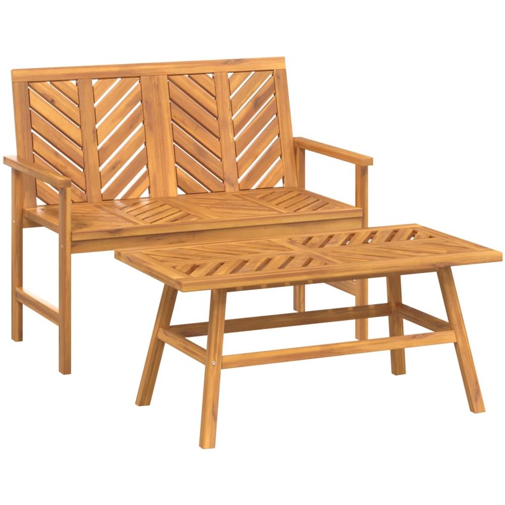 Set Salotto Da Giardino 2 Pz In Legno Massello Di Acacia - Foto 2