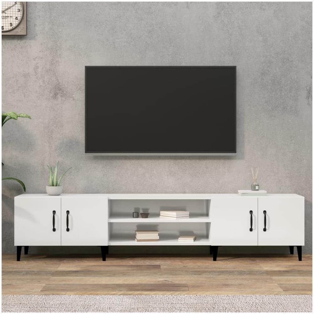 Mobile Porta Tv Bianco Lucido 180x31,5x40 Cm Legno Multistrato - Foto 1