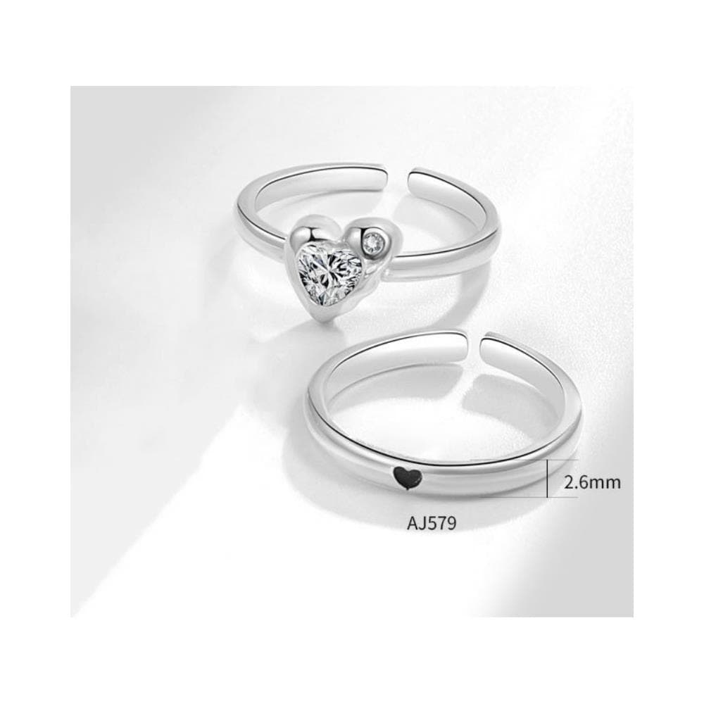 Anello Aperto A Cuore Regolabile Silver - Foto 2