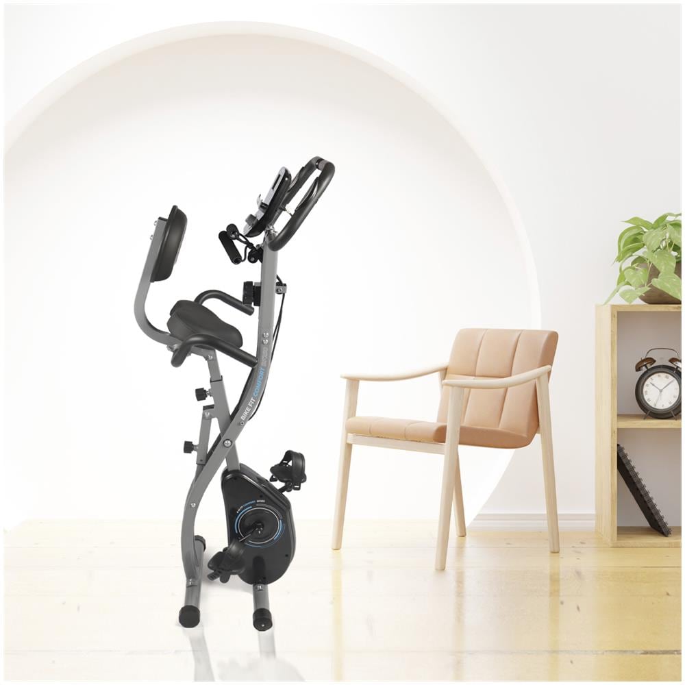 Cyclette Bike Fit Comfort BF250 Pieghevole con 8 Livelli di Resistenza e Schermo LCD con Contachilometri, Velocità, Calorie, Cardiofrequenzimetro 2 Fasce Fitness - Controllabile dall'app "Fit & Show" - Foto 9