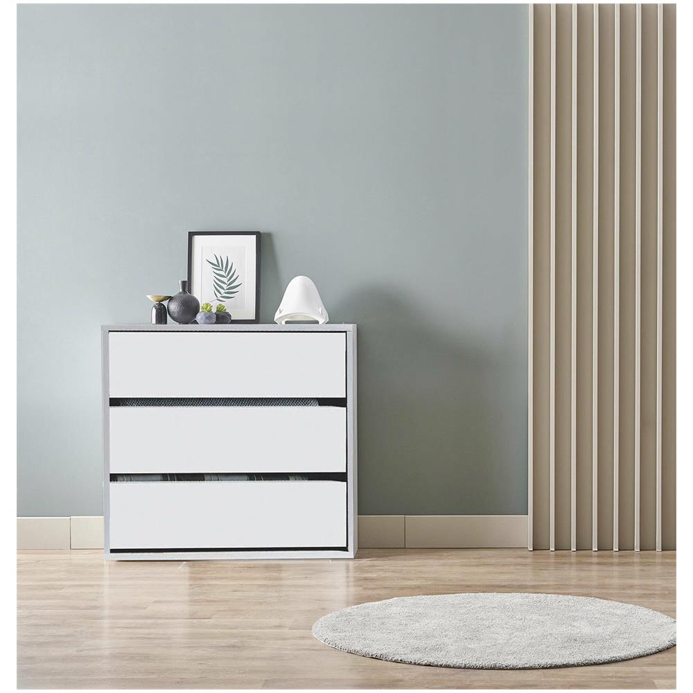 Cassettiera Newport a 3 Cassetti, 60x44 h57 Cm, Colore Bianco - Foto 1