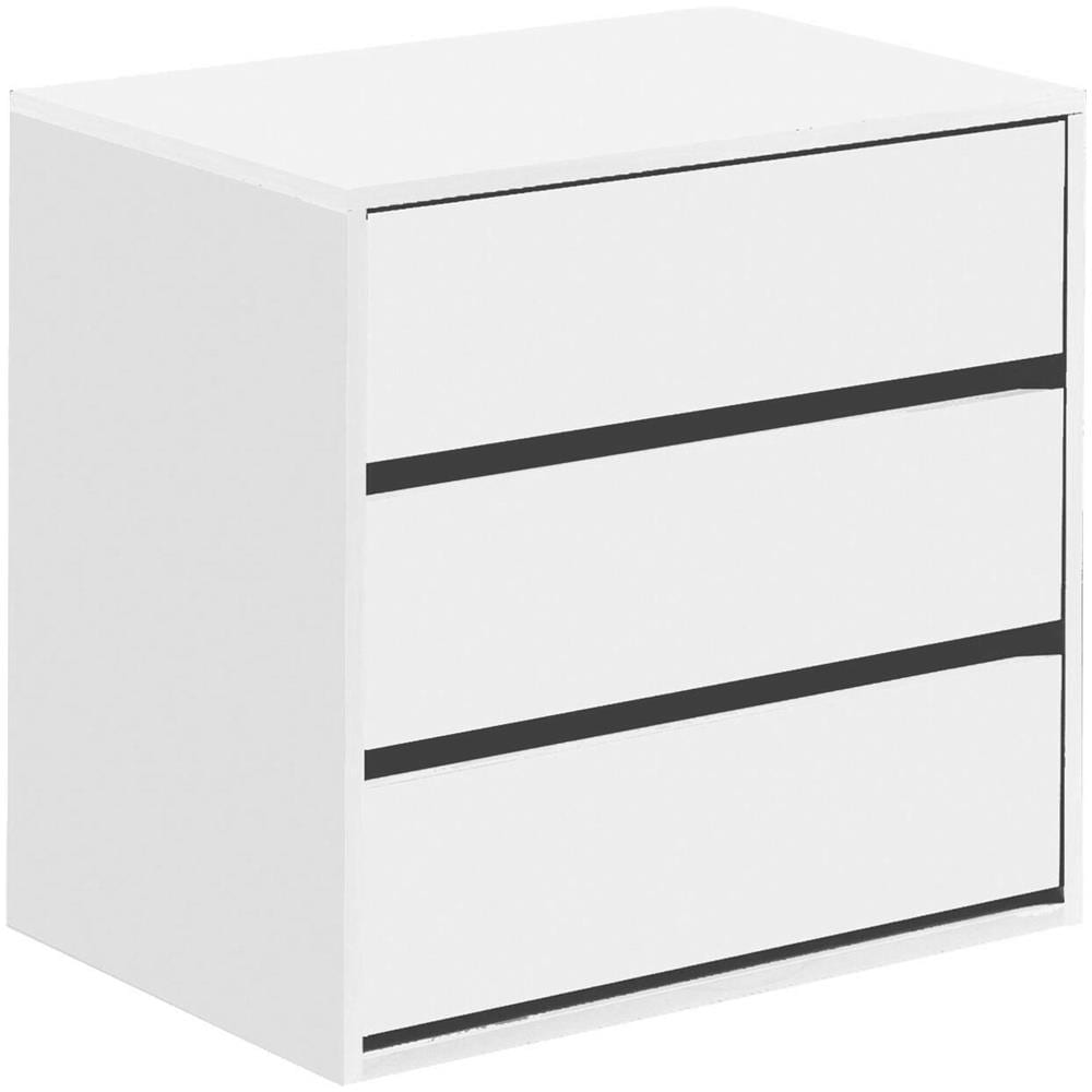 Cassettiera Newport a 3 Cassetti, 60x44 h57 Cm, Colore Bianco - Foto 2