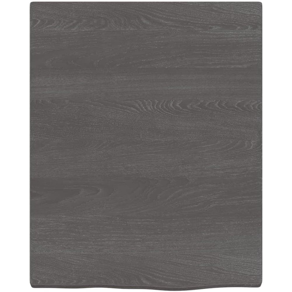 Ripiano Muro Marrone Scuro 40x50x2 cm Massello Rovere Trattato - Foto 2