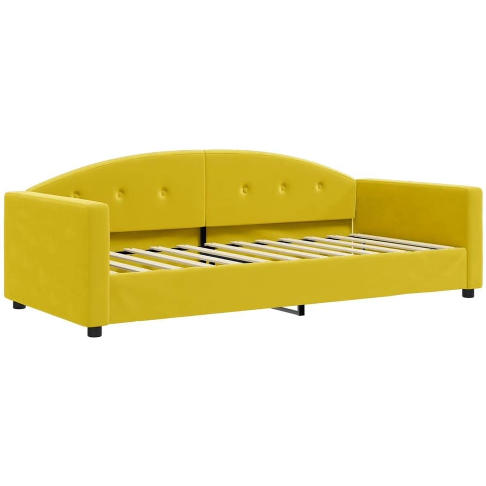 Letto Da Giorno Giallo 90x200 Cm In Velluto - Foto 1