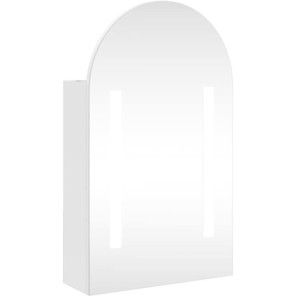 Armadietto Bagno con Specchio e LED ad Arco Bianco 42x13x70 cm - Foto 1