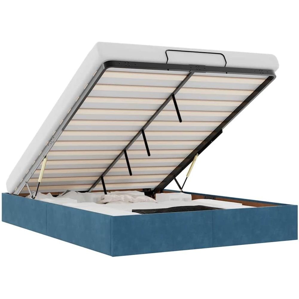 Struttura Letto Pouf senza Materasso 140x190 cm in Velluto - Foto 1