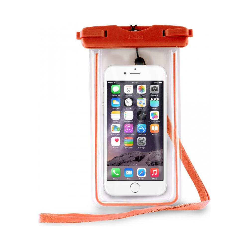 Custodia Impermeabile IPX8 Universale per Smartphone fino a 5.7'' - Arancio - Foto 1