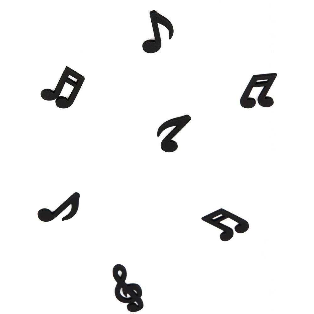 24 Note Musicali In Legno Nero Taglia Unica - Foto 2