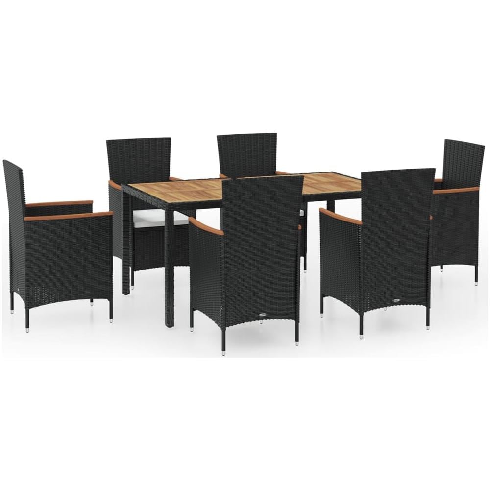 13 pz Set Mobili da Esterno Polirattan Piano Tavolo in Acacia - Foto 1