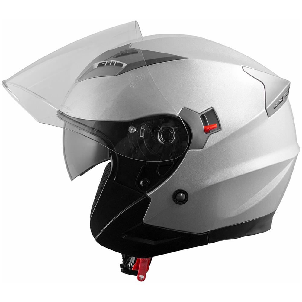 Casco Jet Moto Scooter Omologato Ece 22-05 Visiera Parasole Antigraffio Argento Xs - Foto 5