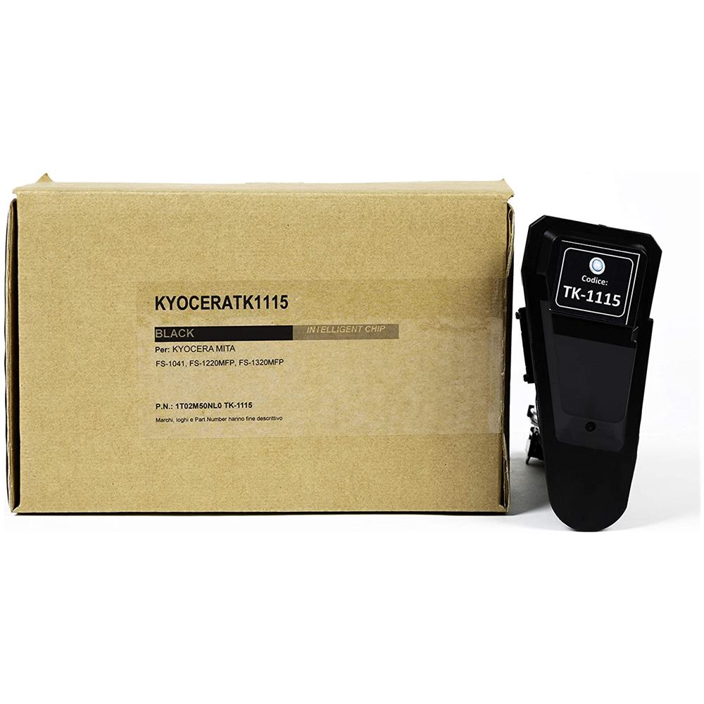 TONER COMPATIBILE - Kyocera Tk-1115 1t02m50nl0 Per Fs-1041, Fs-1220mfp, Fs-1320mfp Fornito Di Intelligent Chip Capacità 1600 Copie Made In Italy - Foto 1