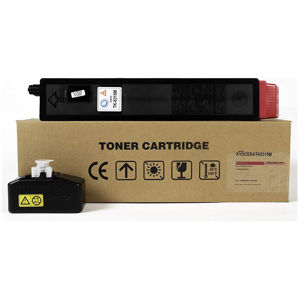 TONER COMPATIBILE -  Kyocera Tk-8315m Magenta 1t02mvbnl0 Per Taskalfa 2550ci Fornito Di Intelligent Chip Capacità 6000 Copie Made In Italy - Foto 2