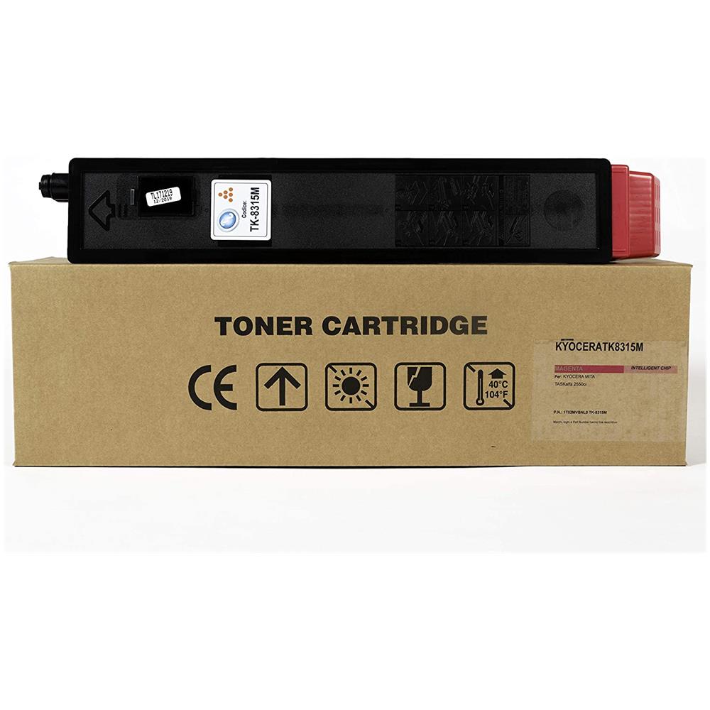 TONER COMPATIBILE -  Kyocera Tk-8315m Magenta 1t02mvbnl0 Per Taskalfa 2550ci Fornito Di Intelligent Chip Capacità 6000 Copie Made In Italy - Foto 1