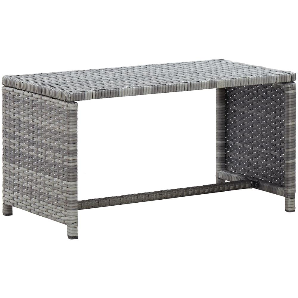 Tavolino Pieghevole In Polyrattan Con Vassoio - Beige 65x40x75 Cm - Perfetto Per Esterno - Foto 3