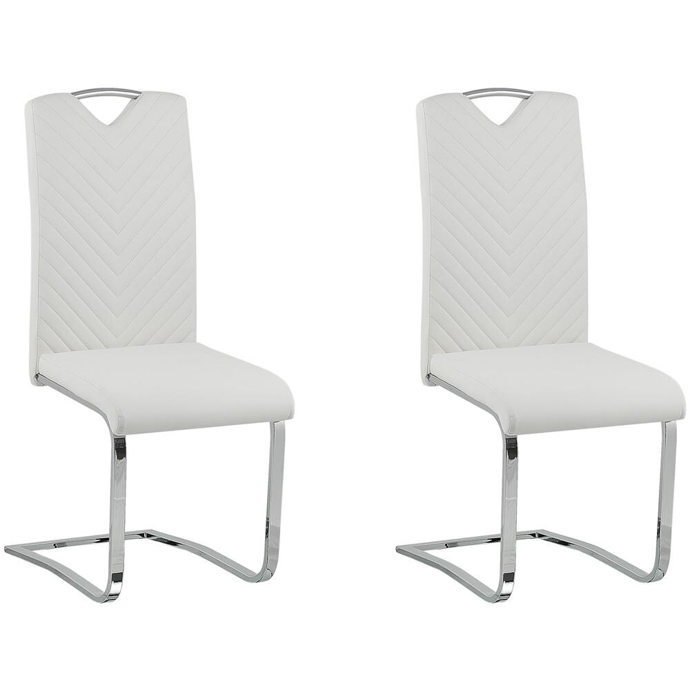 Set Di 2 Sedie Da Pranzo In Pelle Sintetica Crema Picknes - Foto 1