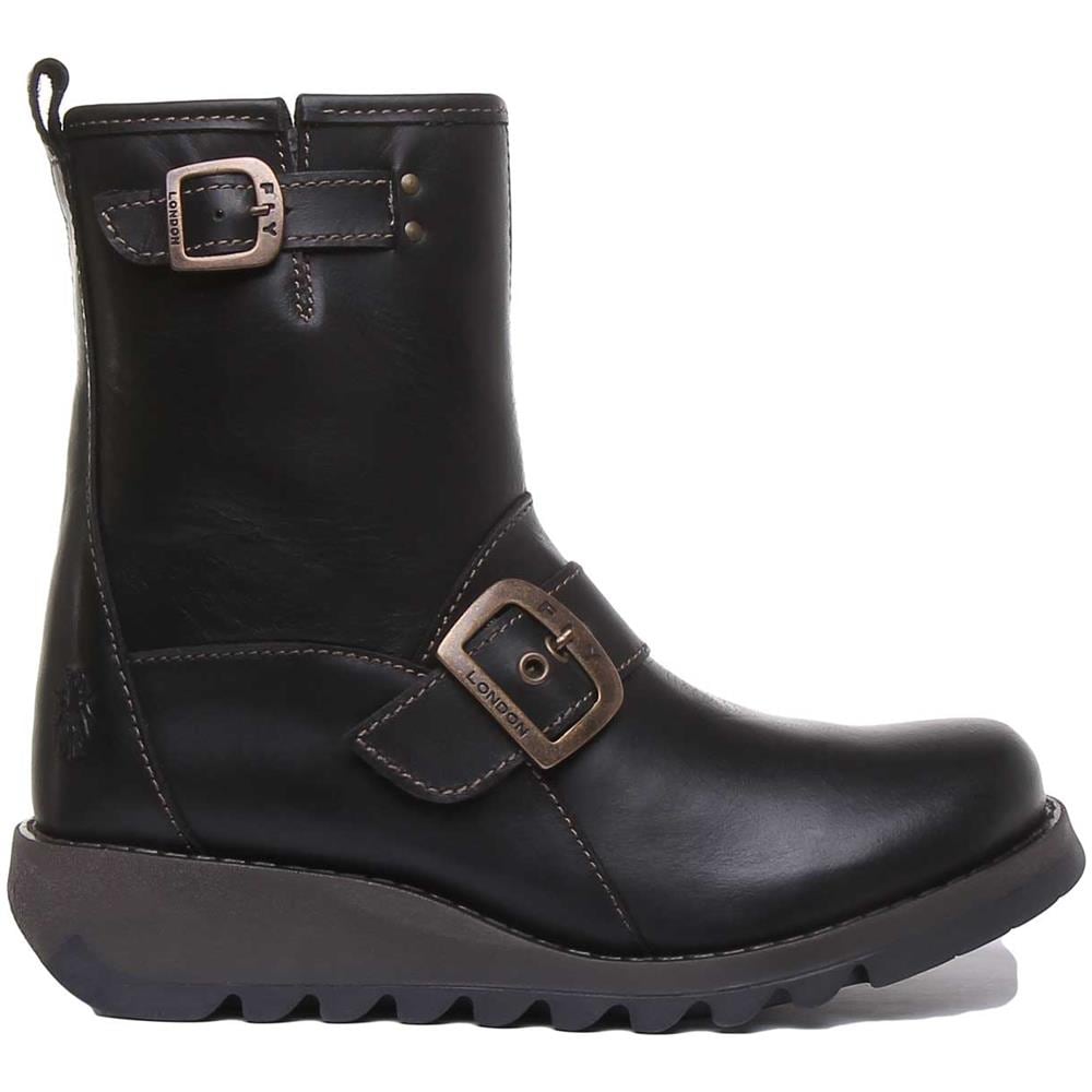 Pelle Fly London Sino525 Stivaletti Vitello In Nero Per Le Donne - Foto 2