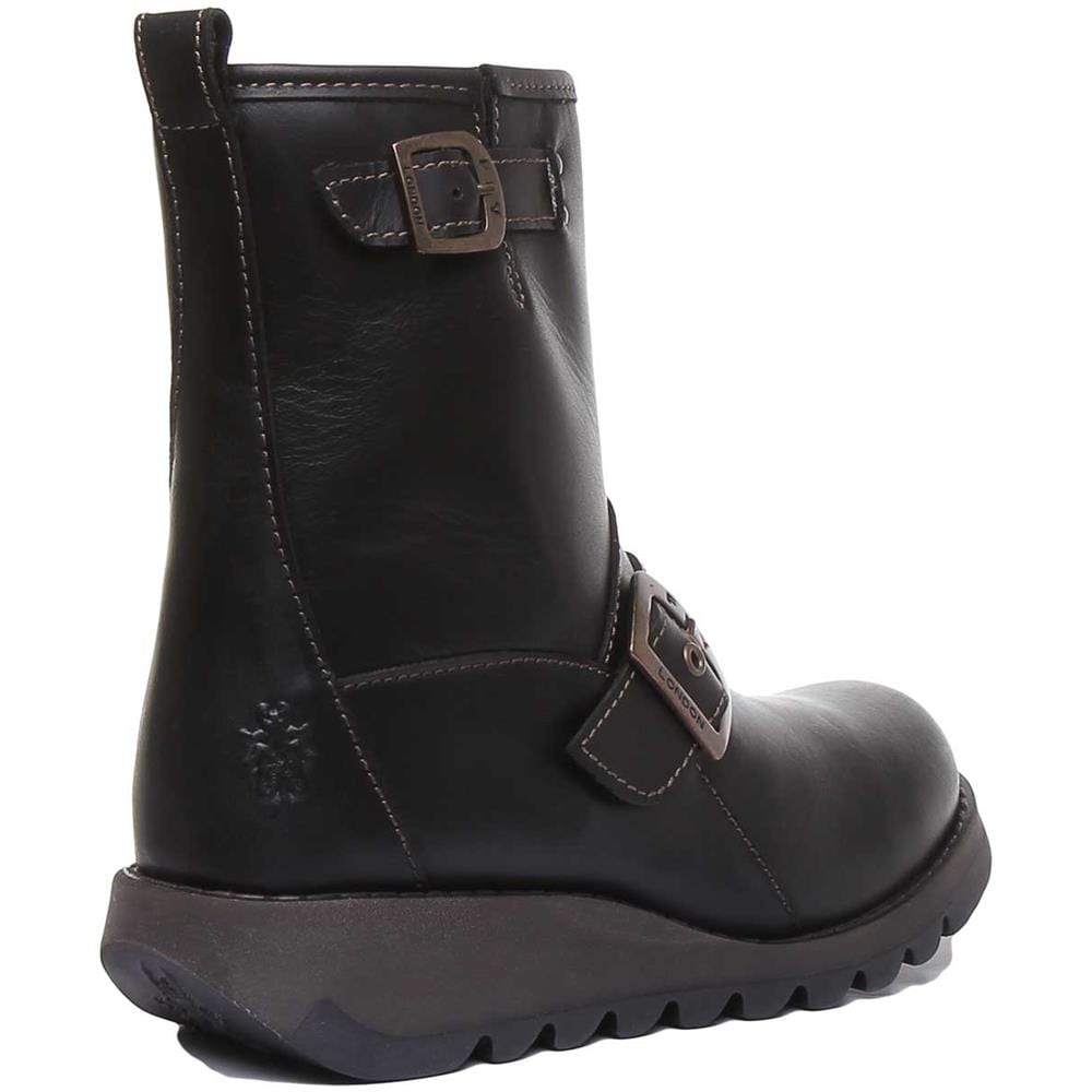 Pelle Fly London Sino525 Stivaletti Vitello In Nero Per Le Donne - Foto 3