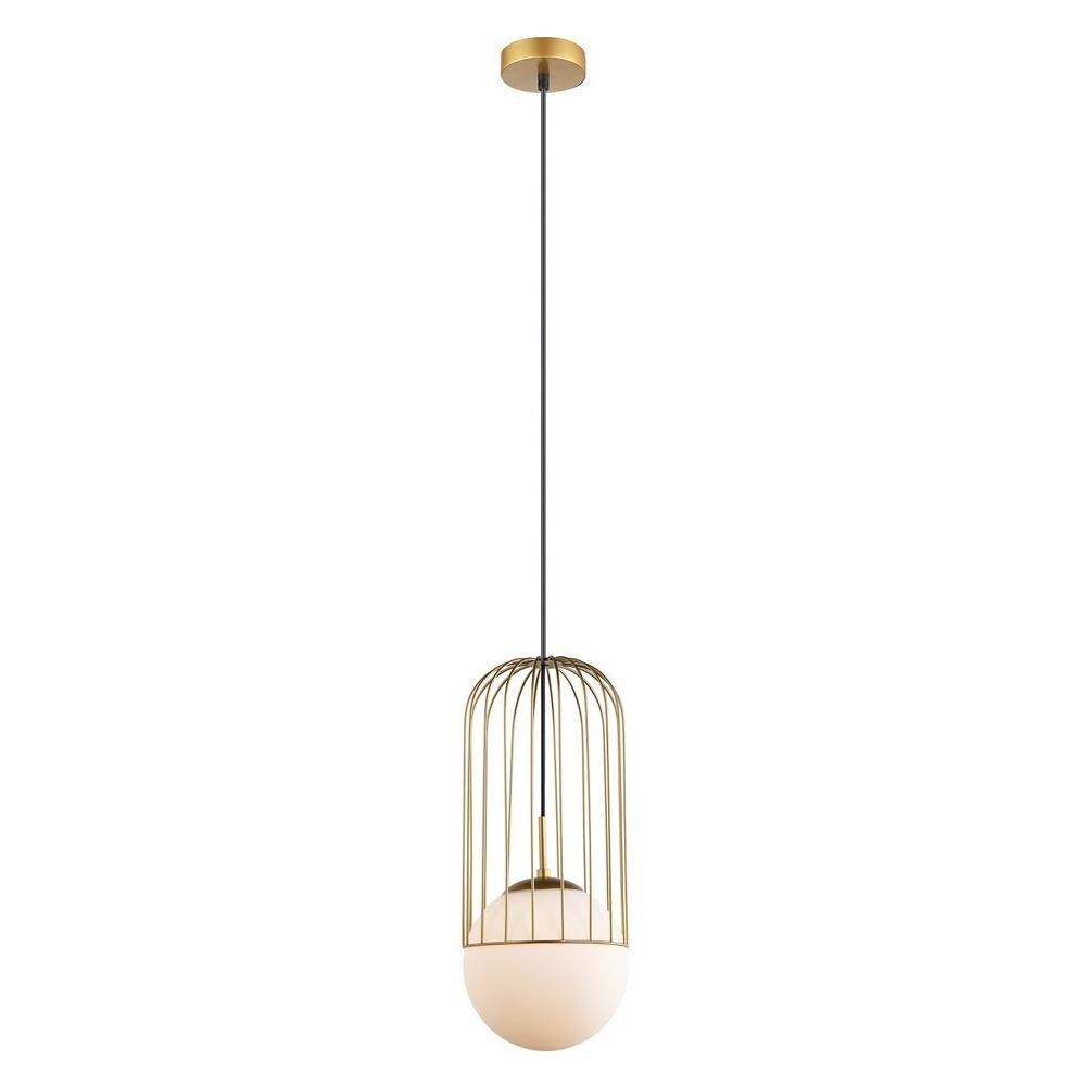 Pendente A Sospensione Moderno Dorato 1 Luce Con Oro, Paralume Bianco, Attacco E27 - Foto 2