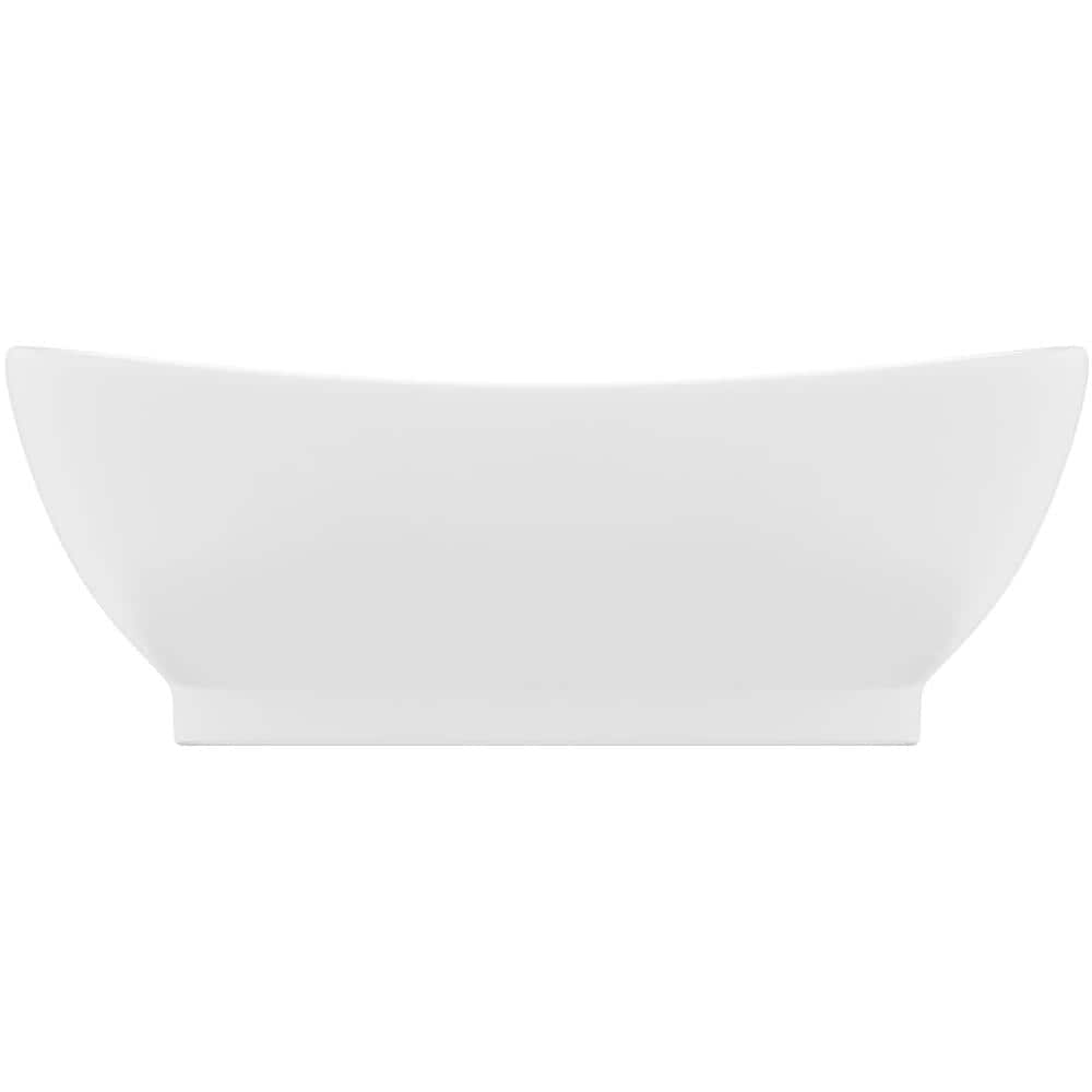 Lavandino con Troppopieno Ovale Bianco Opaco 58,5x39cm Ceramica - Foto 2