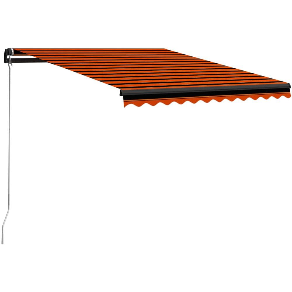 Tenda Da Sole Retrattile Manuale 300x250 Cm Arancione E Marrone - Foto 1