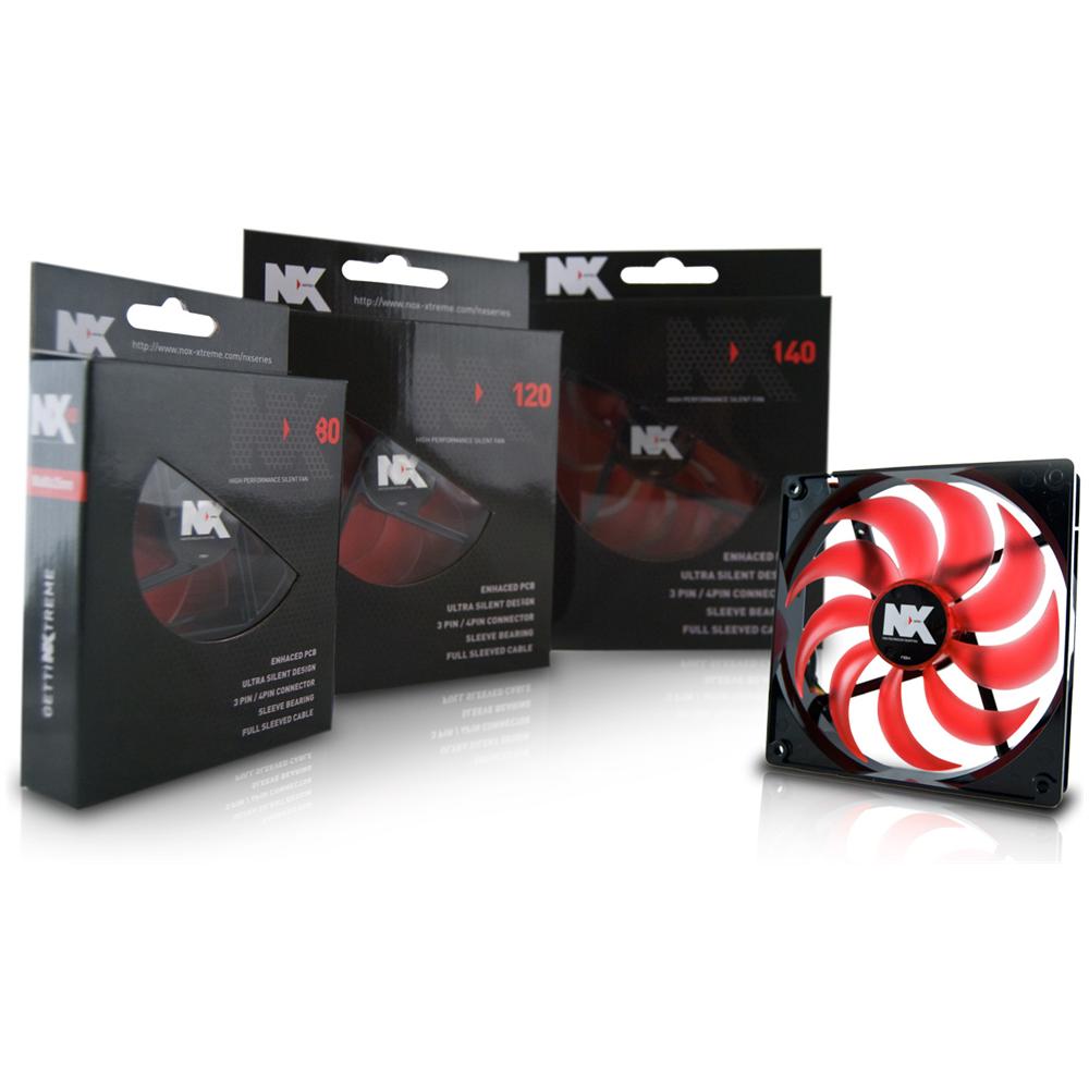 NX140, Ventilatore, Computer case, 14 cm, Nero, Rosso, 2,76W, 140 x 25 x 140 mm - Foto 1