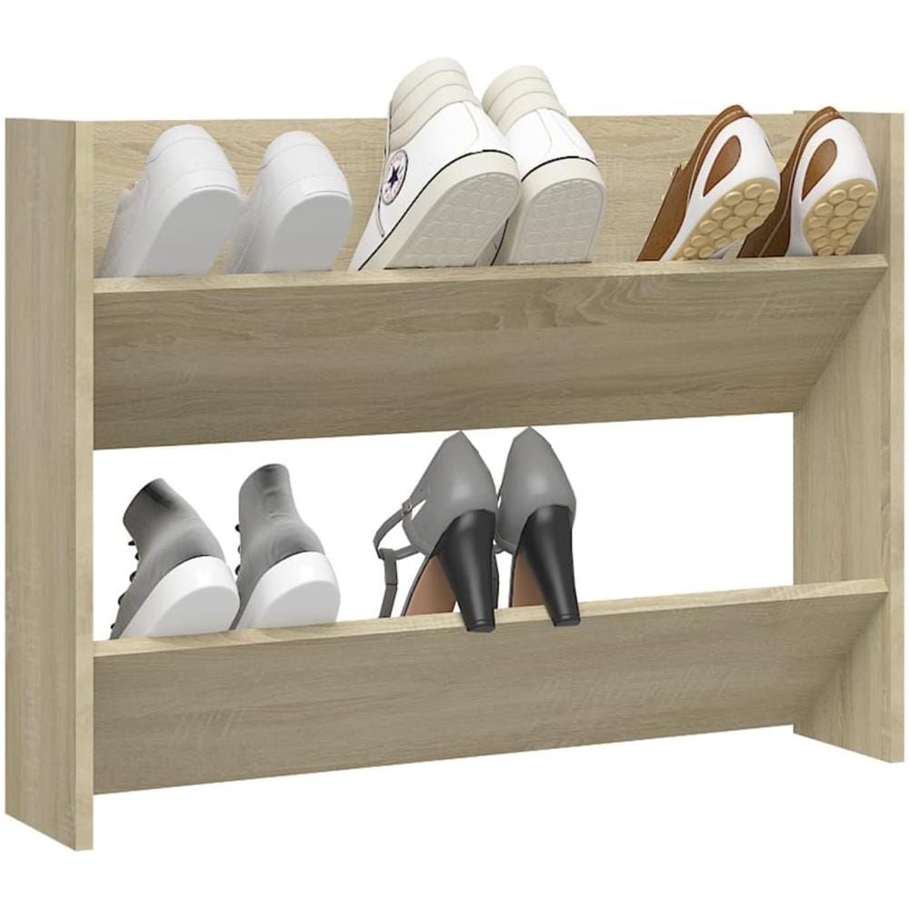 Scarpiera a Muro Rovere Sonoma 80x18x60 cm in Legno Multistrato - Foto 3