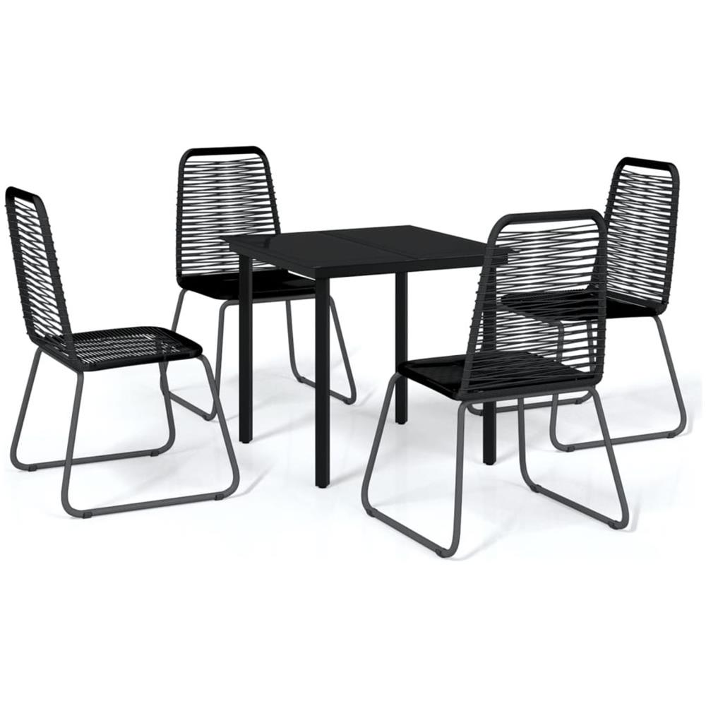Set Mobili Da Pranzo Per Giardino 5 Pz Nero - Foto 2