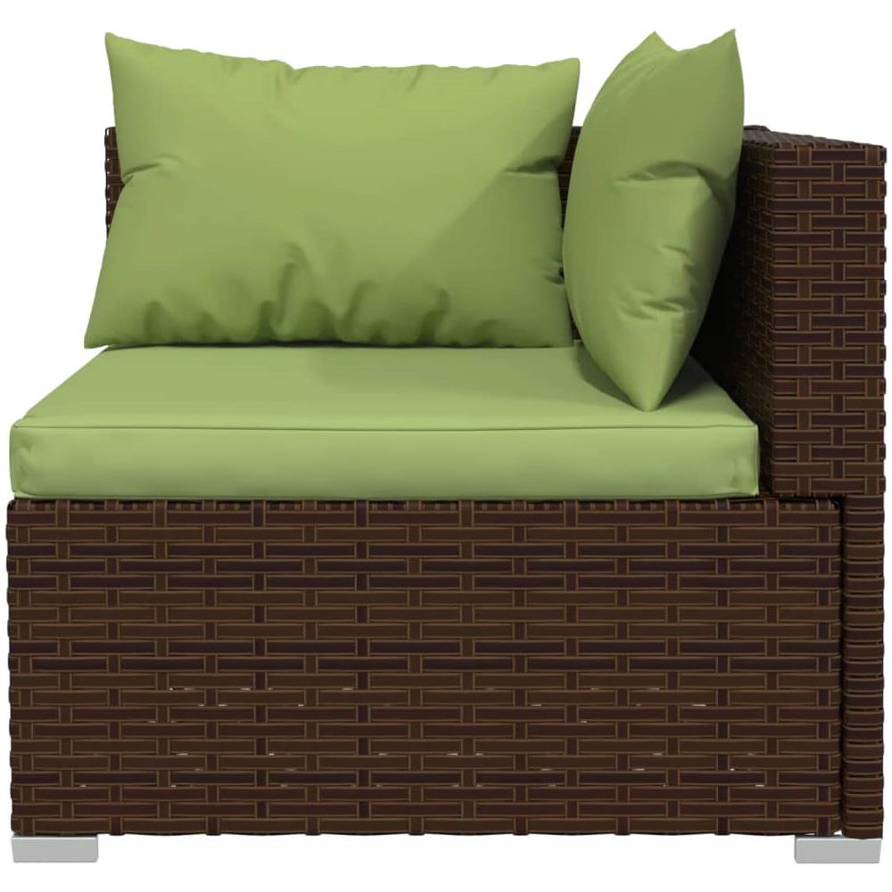 Set Divani Da Giardino 4 Pz Con Cuscini In Polyrattan Marrone - Foto 8