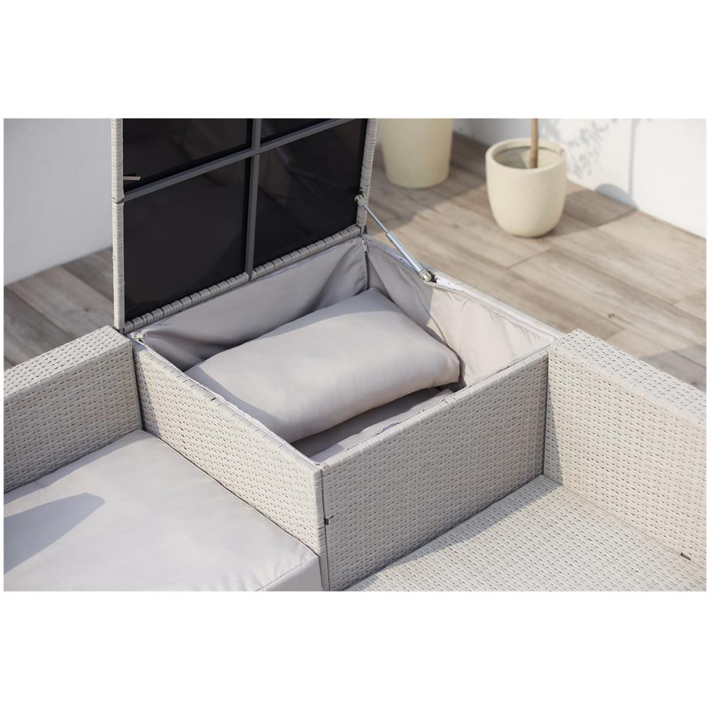 Salotto Da Giardino 4 Post In Resina Intrecciata Grigio Chiaro Silang - Foto 8