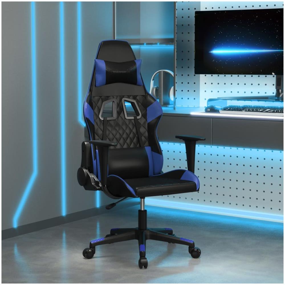 Sedia Da Gaming Nera E Blu In Similpelle - Foto 1