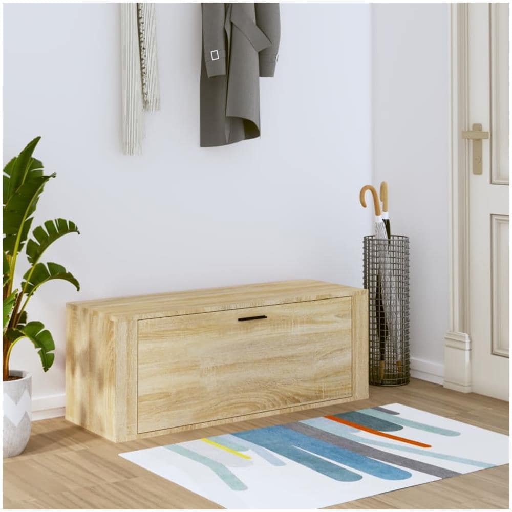 Scarpiera A Muro Rovere Sonoma 100x35x38cm In Legno Multistrato - Foto 1