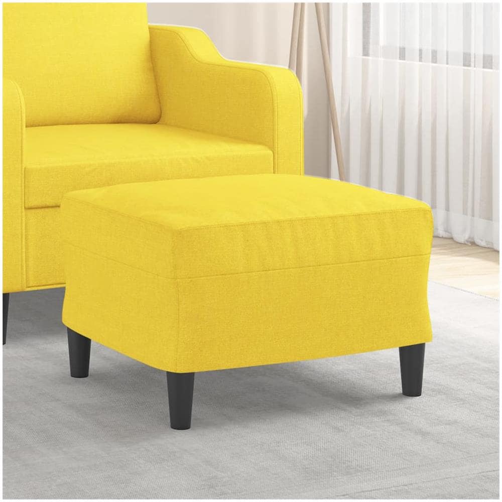 Poggiapiedi Giallo Chiaro 60x50x41 Cm In Tessuto - Foto 1